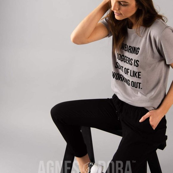 Agnes & Dora™ Graphic Tee Cement "Wearing joggers - Picture 2 of 5